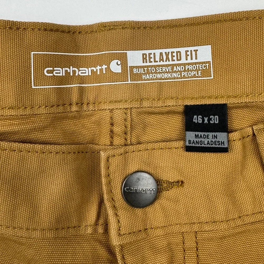Carhartt Rugged Flex Work Pants 46x30 Tan Canvas Relaxed Fit BN2517-M Utility